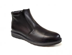 Ghete barbati casual din piele naturala cu fermoar imblanite - 247N