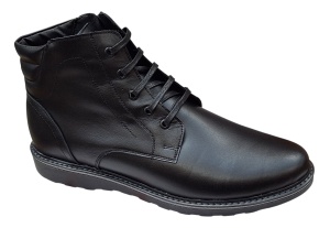Ghete barbati casual din piele naturala cu fermoar (imblanite) Negre CORSANF - Img 11