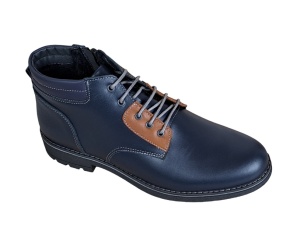Ghete barbati casual, din piele naturala, cu siret, imblanite, bleumarin, GKR Imperium - GKR65BL - Img 3