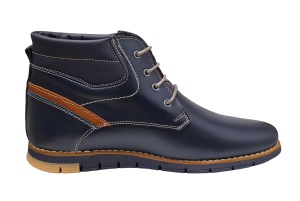 Ghete barbati casual, din piele naturala, cu siret, imblanite, GKR Rome - GKR64BL - Img 3