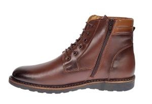Ghete barbati casual din piele naturala cu siret si fermoar (imblanite) Corsa Maro GKR95M - Img 9