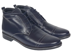 Ghete barbati casual din piele naturala imblanite Bleumarin BOND1BL - Img 7