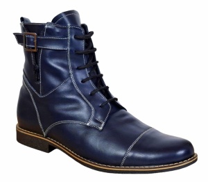 Ghete barbati casual din piele naturala imblanite Bleumarin - GBOND2BL - Img 6