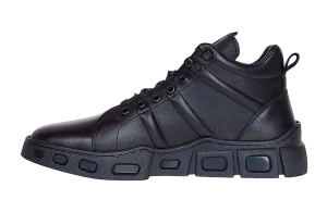 Ghete barbati casual din piele naturala (imblanite) Negru VIK851N - Img 8