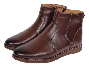 Ghete barbati casual din piele naturala maro cu fermoar imblanite GF1204YANIS - Img 6