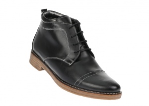Ghete barbati din piele naturala casual, imblanite, Bond NEGRU - BOND1NEGRU