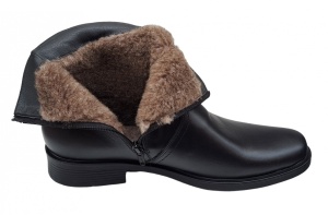 Ghete barbati din piele naturala cu fermoar imblanite - Model Negru Veron - Img 2