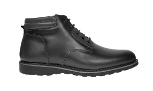 Ghete barbati din piele naturala cu siret si fermoar (imblanite) Corsa Negru GKR3XN - Img 3