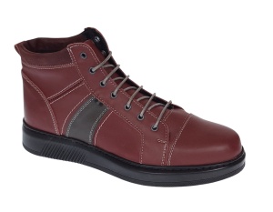 Ghete barbati din piele naturala imblanite Bordo, GKR40VIS - Img 7