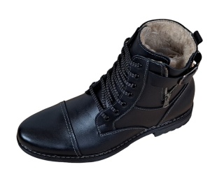Ghete barbati, din piele naturala, imblanite, Negru Oxford - 2065NBOX - Img 4