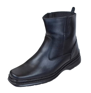 Ghete barbati, din piele naturala, model casual, inchidere cu fermoar, imblanite, calapod lat - 4013N - Img 8