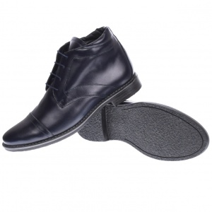 Ghete barbati office, din piele naturala, imblanite, model iarna - BOND4BL - Img 3