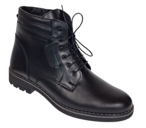 Ghete casual barbati din piele naturala imblanite Tomy Negru GKR26N - Img 8