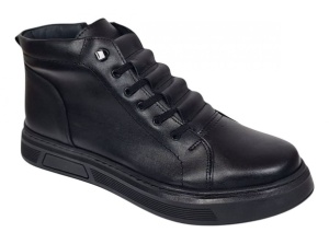 Ghete casual barbati model iarna din piele naturala cu fermoar GS2021GN