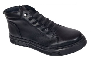 Ghete casual barbati model iarna din piele naturala cu fermoar GS2021GN - Img 6