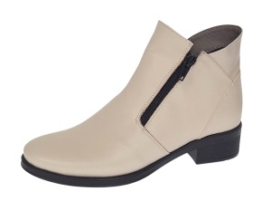 Ghete dama casual din piele naturala Bej Box NA316BB - Img 3