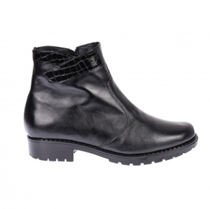 Ghete dama, casual, din piele naturala, cu fermoar, negre, imblanite - B4N - Img 3