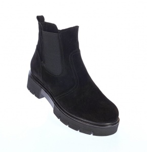 Ghete dama casual din piele naturala intoarsa culoare neagra Katy - Img 2