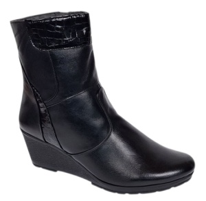 Ghete dama din piele naturala cu fermoar imblanite Negre MVS31N - Img 9