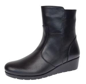 Ghete dama din piele naturala cu fermoar imblanite Orto Negre MVS77ORTO - Img 3