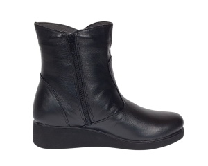 Ghete dama din piele naturala cu fermoar imblanite Orto Negru MVS50ORT - Img 6