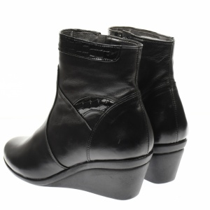 Ghete dama din piele naturala, cu fermoar, negre, IMBLANITE - MVS14N - Img 2