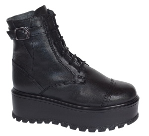Ghete dama din piele naturala cu platforme de 5cm G215N - Img 5