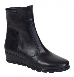 Ghete dama din piele naturala imblanite - Model Orto Negru 156 - Img 1