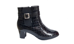Ghete dama elegante negre din piele naturala croco - NA67CRN - Img 2