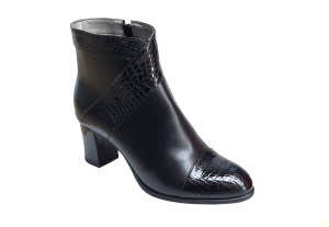 Ghete dama elegante negre din piele naturala croco si box - NAA68CRNP - Img 1