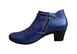 Ghetute dama din piele naturala, cu fermoar, bleumarin, MVS5BL - Img 3