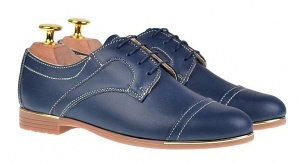 Marimea 36, 37 Pantofi dama casual din piele naturala Bleumarin LP995BL - Img 3