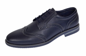 Marimea 41 Pantofi barbati casual din piele naturala bleumarin 411BLMBOX - Img 4