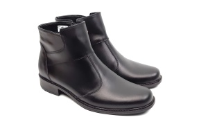 Marimea 44 Ghete barbati elegante, din piele naturala, cu fermoar, imblanite - GB23N - Img 1