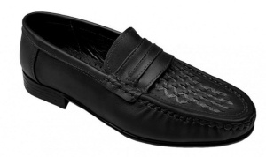 Mocasini barbatesti din piele naturala de culoare neagra GKR15N