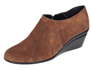 Oferta 37 Botine dama din piele naturala intoarsa Maro Brun cu platforme de 5 cm - Mira Velur - Img 3