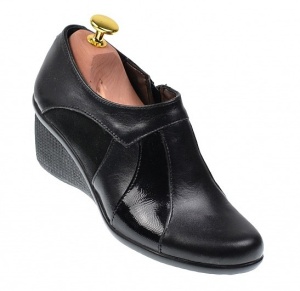Oferta Botine dama din piele naturala cu platforma de 5 cm LG13306NL