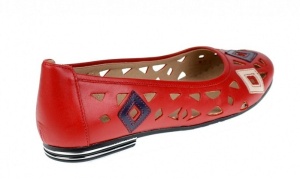 OFERTA marimea 36 - Balerini dama casual din piele naturala Rosu - SCV403R - Img 3