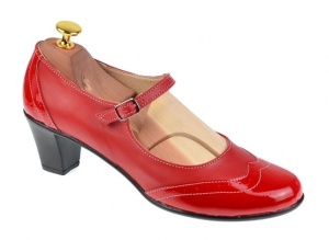Oferta marimea 36 Pantofi dama rosii, eleganti, din piele naturala, cu toc de 7 cm, LP104RR