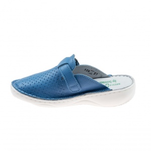 Oferta marimea 37 Saboti medicali dama din piele naturala Royal Blue Med-Line LBR128BLUE - Img 2