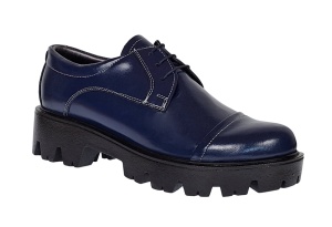 Oferta marimea 38 Pantofi dama casual din piele naturala platforme inalte Bleumarin - LP11BLM - Img 1