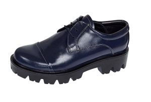 Oferta marimea 38 Pantofi dama casual din piele naturala platforme inalte Bleumarin - LP11BLM - Img 3