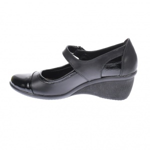 Oferta marimea 39 - Pantofi dama, casual, din piele naturala in combinatie cu piele lac, cu platforme de 5 cm - LP60NLAC - Img 3