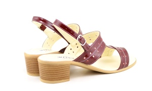 Oferta marimea 39 - Sandale dama din piele naturala lac - visiniu - LS7LACVIS - Img 2