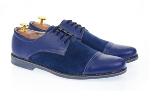 Oferta marimea 40 Pantofi barbati casual din piele naturala Albastru - L858A2 - Img 2