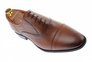 OFERTA MARIMEA 40 - Pantofi barbati eleganti, cu siret, din piele naturala maro coniac - 347CONIAC - Img 5