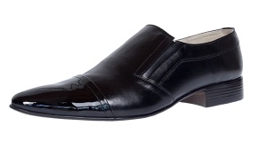 OFERTA! marimea 41, 43, 44 - Pantofi barbati, eleganti, din piele naturala cu varf Negru LAC LP61NLAC - Img 5