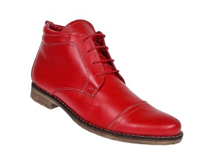 Oferta marimea 41 43- Ghete barbati din piele naturala casual, imblanite, Bond Rosu - LBOND1R