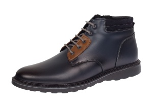 Oferta Marimea 41 Ghete piele naturala barbati imblanite cu siret si fermoar Corsa Blue LGKR3XBL - Img 7