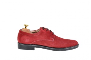 OFERTA marimea 41- Pantofi barbati casual din piele naturala intoarsa, culoare visiniu - LPAVELV - Img 5
